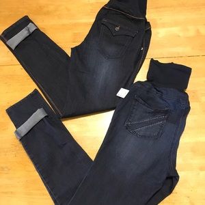 🧸 2 Pair Lot FADE TO BLUE Maternity Skinny JEAN S